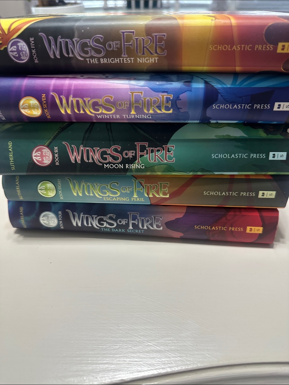 Scholastic Wings of Fire Hardcover Set - Purple, Blue, Green, Yellow, Red